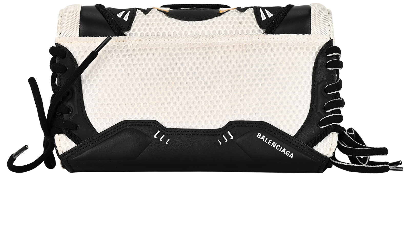 Balenciaga SneakerHead Phone Holder Bag, &pound;375, Accessories, Black/White, Leather, Back view